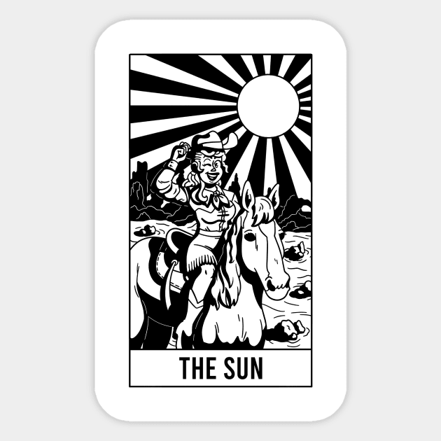 The Sun Cowgirl Tarot Card Sticker by BurgandyBalloons